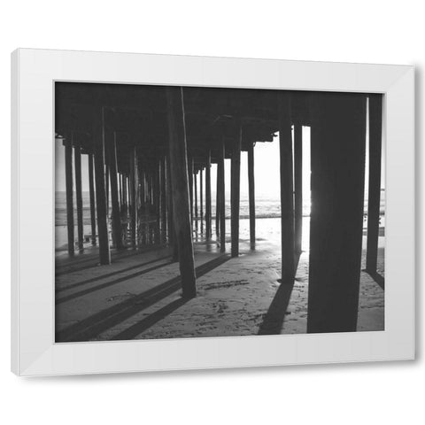 Under The Pier black and White White Modern Wood Framed Art Print by Alvarez, Cynthia