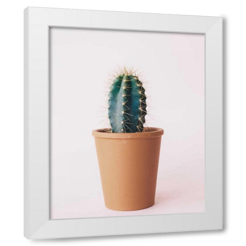 Lonely Cactus White Modern Wood Framed Art Print by Alvarez, Cynthia