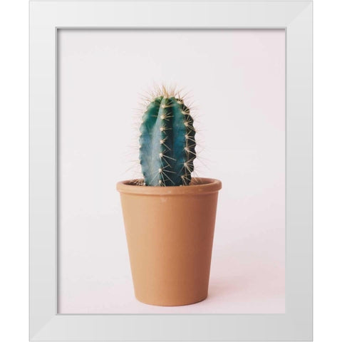 Lonely Cactus White Modern Wood Framed Art Print by Alvarez, Cynthia