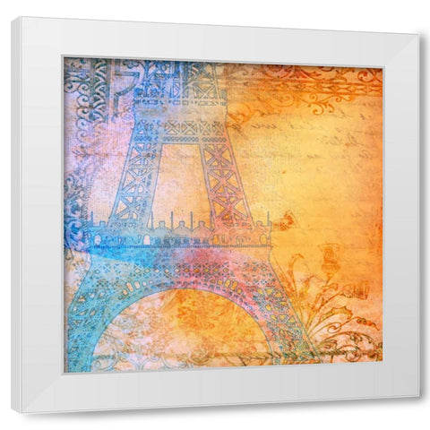 Romantic Paris White Modern Wood Framed Art Print by Dyer, Beverly
