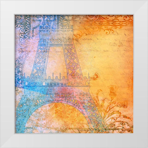 Romantic Paris White Modern Wood Framed Art Print by Dyer, Beverly
