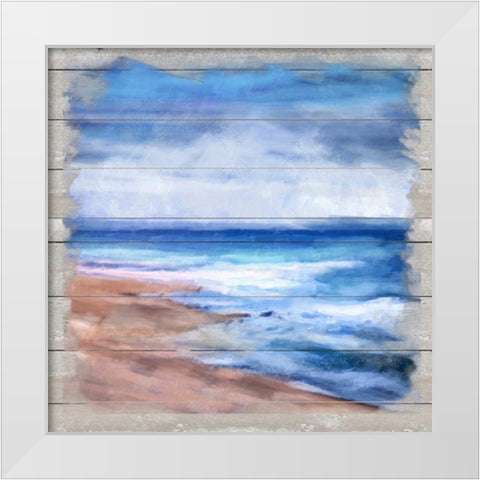 Beach High Tide White Modern Wood Framed Art Print by Alvarez, Cynthia