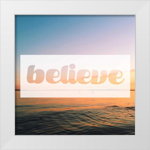 Believe White Modern Wood Framed Art Print by Alvarez, Cynthia