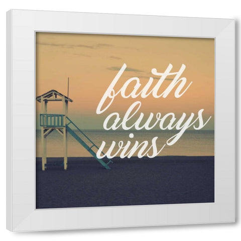 Faith Wins White Modern Wood Framed Art Print by Alvarez, Cynthia
