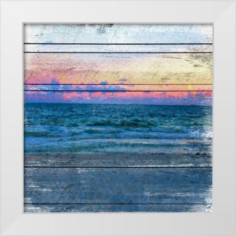 Beach Blues 2 White Modern Wood Framed Art Print by Alvarez, Cynthia