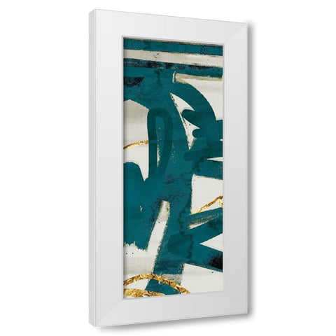 Teal and Flare A White Modern Wood Framed Art Print by Alvarez, Cynthia