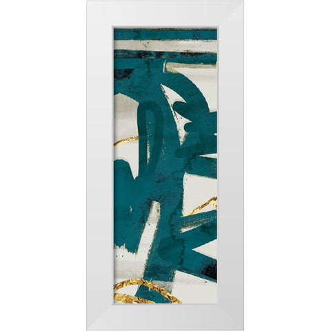 Teal and Flare A White Modern Wood Framed Art Print by Alvarez, Cynthia