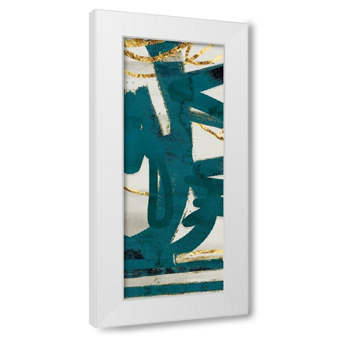 Teal and Flare C White Modern Wood Framed Art Print by Alvarez, Cynthia