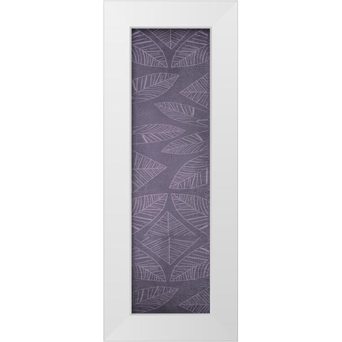 Vibrant Purple Leaf Panel 1 White Modern Wood Framed Art Print by Dyer, Beverly