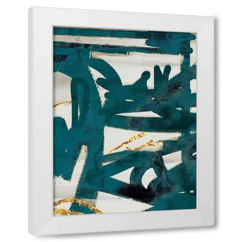Teal and Flare 1 White Modern Wood Framed Art Print by Alvarez, Cynthia