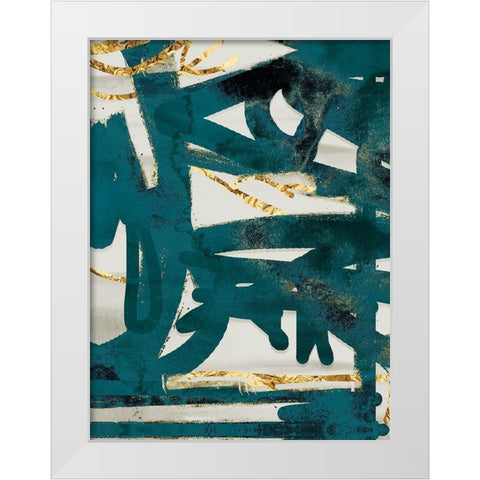 Teal and Flare 2 White Modern Wood Framed Art Print by Alvarez, Cynthia