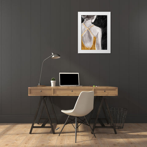 Gold on The Town 1 White Modern Wood Framed Art Print by Alvarez, Cynthia