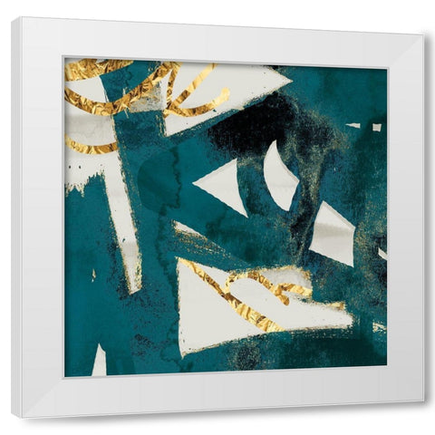 Teal and Flare Square C White Modern Wood Framed Art Print by Alvarez, Cynthia
