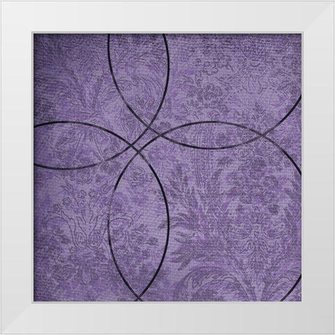 Vibrant Purple Square 4 White Modern Wood Framed Art Print by Dyer, Beverly
