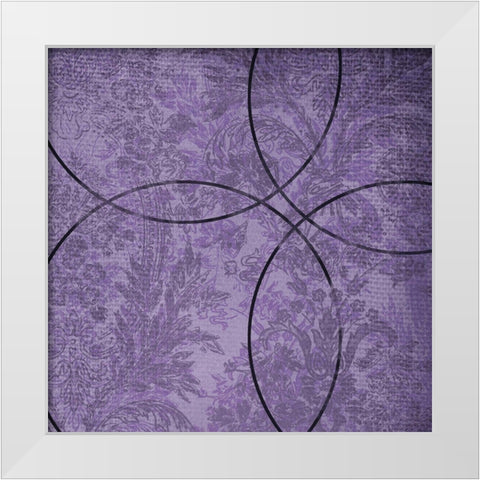 Vibrant Purple Square 4 White Modern Wood Framed Art Print by Dyer, Beverly