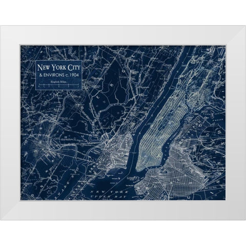 Environs NYC White Modern Wood Framed Art Print by Stevens, Carole