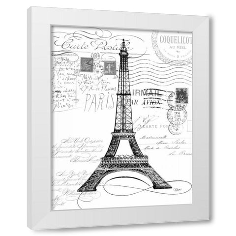 Eco Vintage Paris 1 White Modern Wood Framed Art Print by Stevens, Carole