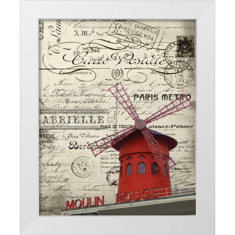 Eco Vintage Paris 2 White Modern Wood Framed Art Print by Stevens, Carole