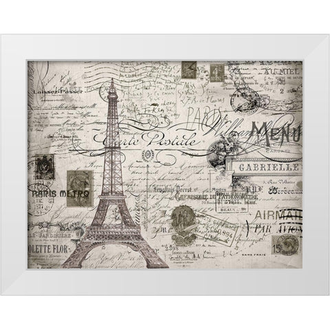 Eco Vintage Paris V2 White Modern Wood Framed Art Print by Stevens, Carole