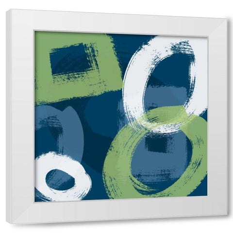 Grunge Circles 1 White Modern Wood Framed Art Print by Stevens, Carole