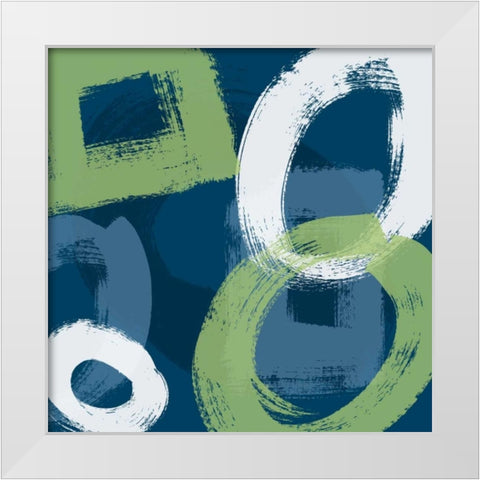 Grunge Circles 1 White Modern Wood Framed Art Print by Stevens, Carole