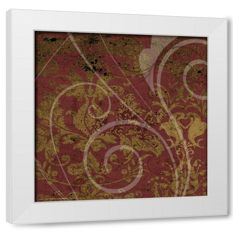 Brandy Wine Scroll White Modern Wood Framed Art Print by Stevens, Carole