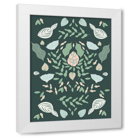 Botanical Unity White Modern Wood Framed Art Print by Sweet Melody Designs