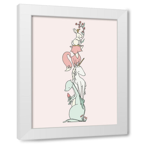 Enchanted Creatures Stack White Modern Wood Framed Art Print by Sweet Melody Designs