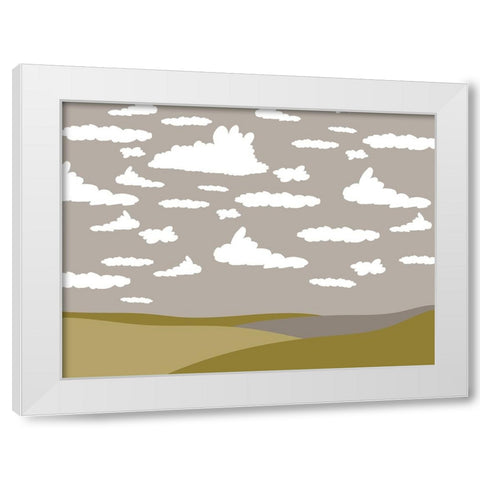 Cloudscape 1 White Modern Wood Framed Art Print by Sweet Melody Designs