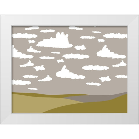Cloudscape 1 White Modern Wood Framed Art Print by Sweet Melody Designs
