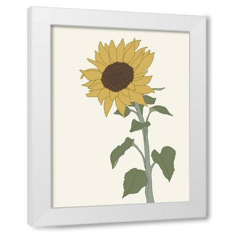 Sunflower 2 White Modern Wood Framed Art Print by Sweet Melody Designs