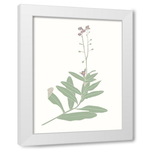 Wildflower Forget Me Nots White Modern Wood Framed Art Print by Sweet Melody Designs