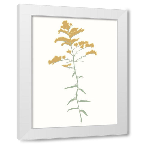 Wildflower Goldenrod White Modern Wood Framed Art Print by Sweet Melody Designs