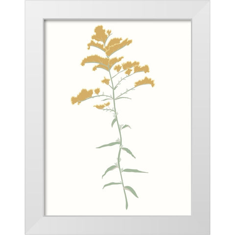 Wildflower Goldenrod White Modern Wood Framed Art Print by Sweet Melody Designs