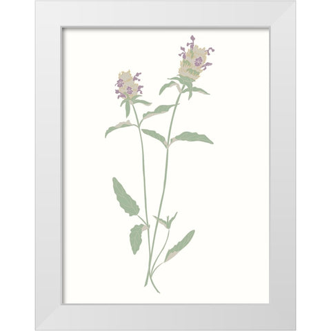 Wildflowers Heal All White Modern Wood Framed Art Print by Sweet Melody Designs