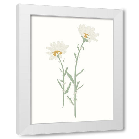 Wildflower Oxeye Daisy White Modern Wood Framed Art Print by Sweet Melody Designs