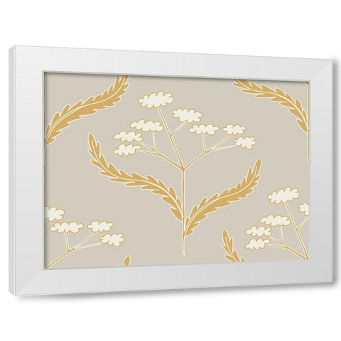 Yarrow Block Pattern White Modern Wood Framed Art Print by Sweet Melody Designs