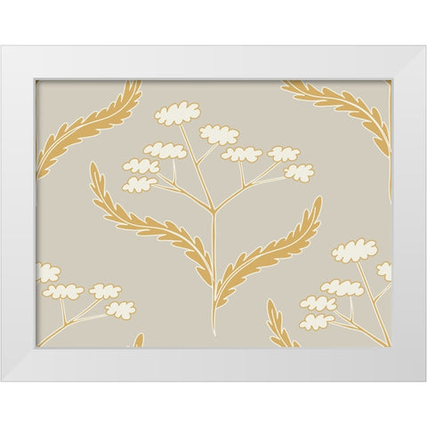 Yarrow Block Pattern White Modern Wood Framed Art Print by Sweet Melody Designs