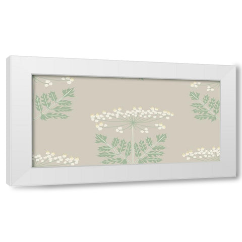 Queen Annes Lace Block Pattern White Modern Wood Framed Art Print by Sweet Melody Designs