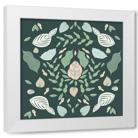Botanical Unity White Modern Wood Framed Art Print by Sweet Melody Designs