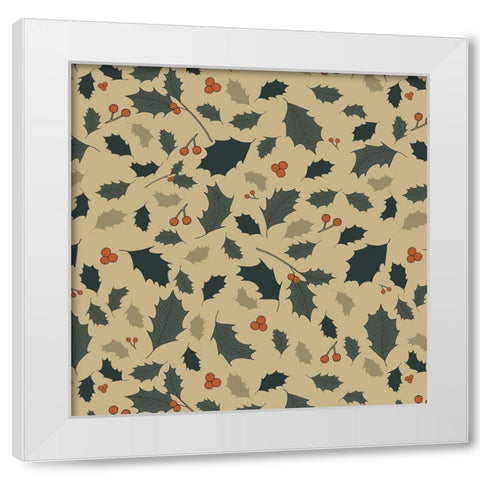 Happy Holly 1 White Modern Wood Framed Art Print by Sweet Melody Designs