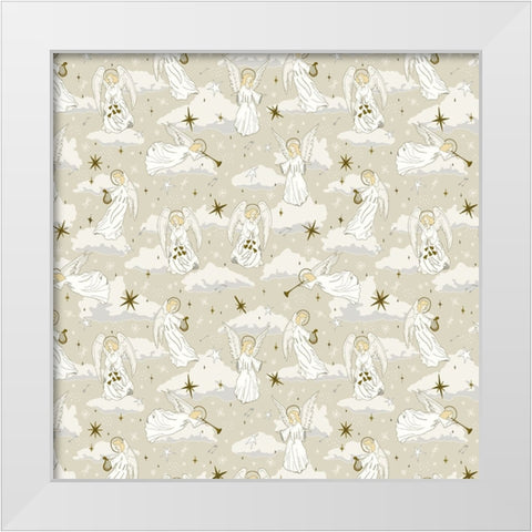 Angels Above 1 White Modern Wood Framed Art Print by Sweet Melody Designs