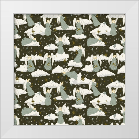 Angels Above 2 White Modern Wood Framed Art Print by Sweet Melody Designs