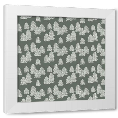 Frosty Forest Pattern 1 White Modern Wood Framed Art Print by Sweet Melody Designs