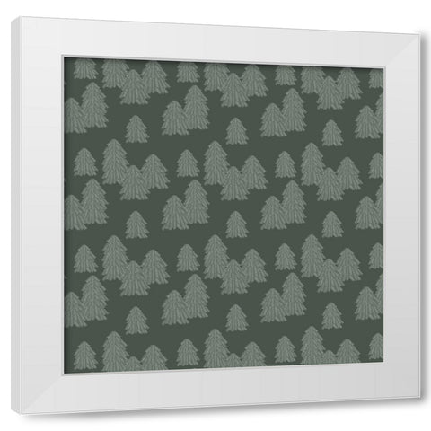 Frosty Forest Pattern 2 White Modern Wood Framed Art Print by Sweet Melody Designs