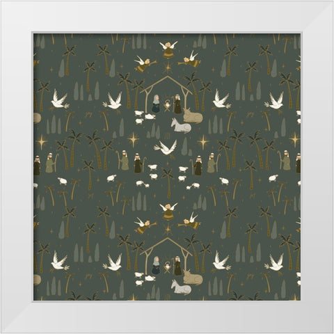 Joyful Pattern 1 V2 White Modern Wood Framed Art Print by Sweet Melody Designs