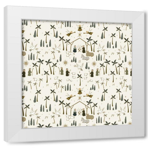 Joyful Pattern 1 White Modern Wood Framed Art Print by Sweet Melody Designs
