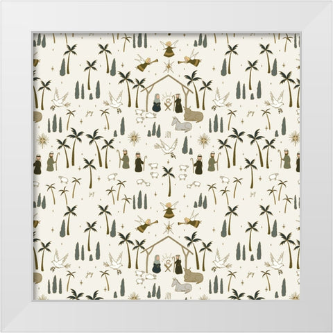 Joyful Pattern 1 White Modern Wood Framed Art Print by Sweet Melody Designs