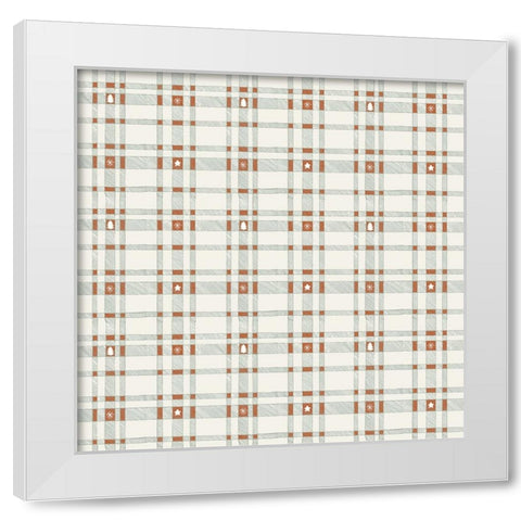 Merry Plaid Pattern 1 V2 White Modern Wood Framed Art Print by Sweet Melody Designs