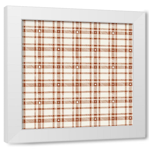 Merry Plaid Pattern 2 V2 White Modern Wood Framed Art Print by Sweet Melody Designs